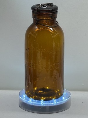 Antique Honey Amber Trademark Lighting 1/2 Gallon Fruit Jar Putman 304 LOOK!!
