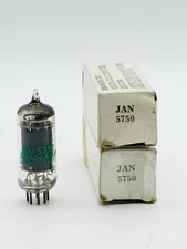 x2 NEW Vintage NOS Sylvania JAN 5750 Vacuum Electron Tubes Grey Plate i4