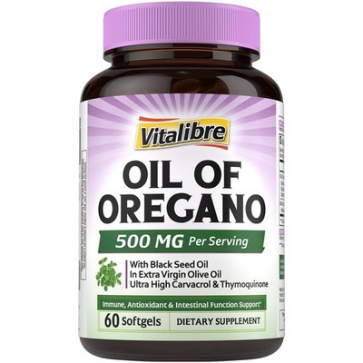 Oil of Oregano 500mg with Black Seed Oil, Wild Harvested, Contains Carvacrol,...