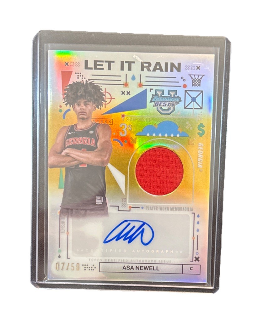 2024-25 Asa Newell Bowman U Best Let It Rain GOLDS Relic Autograph Card #17/50