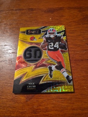 2024 Select Nick Chubb Gold Mojo Laundry Tag Prizm Relic #S-NCB 6/10 C006618