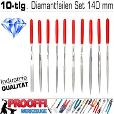 10-tlg Profi Diamant Schlüssel Feile Nadelfeile Set Glas Keramik Modelbau 140mm