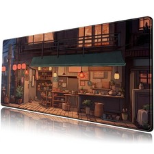 Anime Shop Desk Mat Retro Art Lofi Aesthetic 31.5L x 11.8W inches,
