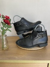 Ladies Marks & Spencer Foot glove Black Leather Short Buckled Boots Size UK5.5