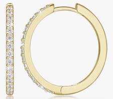 14k Gold Hoop Earrings for Women Cubic Zirconia Hoop Earrings Hypoallergenic