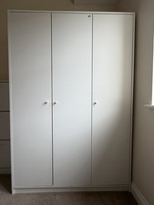 IKEA KLEPPSTAD Wardrobe with 3 Doors, 3 Shelves, White, 117x176 Cm