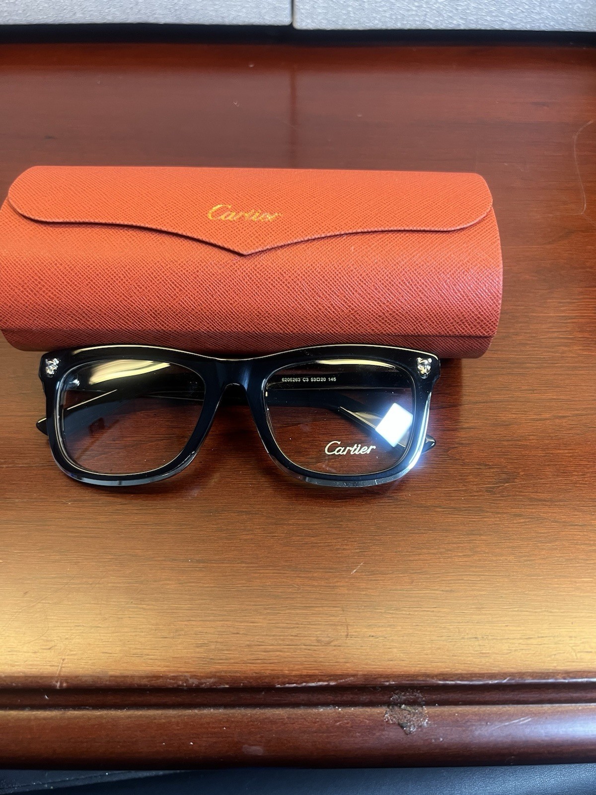 Cartier Black Optical Eyeglass Frame Handcrafted in France-image