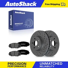 Front Drilled Slotted Brake Rotors Premium Ceramic Pads for Toyota Corolla