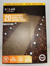 Solar Living 20 Small Solar Powered Bubble Ball Ground Lights Cool White LEDs