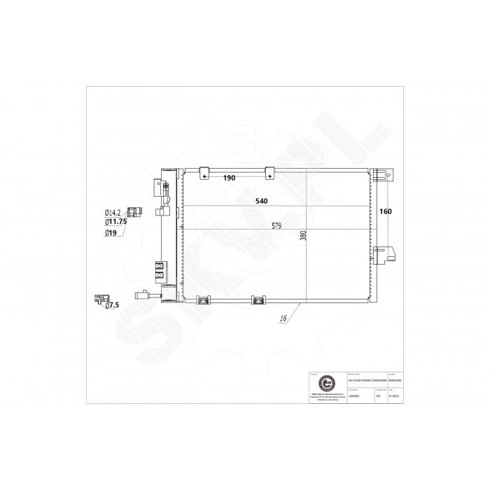 Condensateur de clim 1850049 pour réparer la climatisation de Opel Zafira A