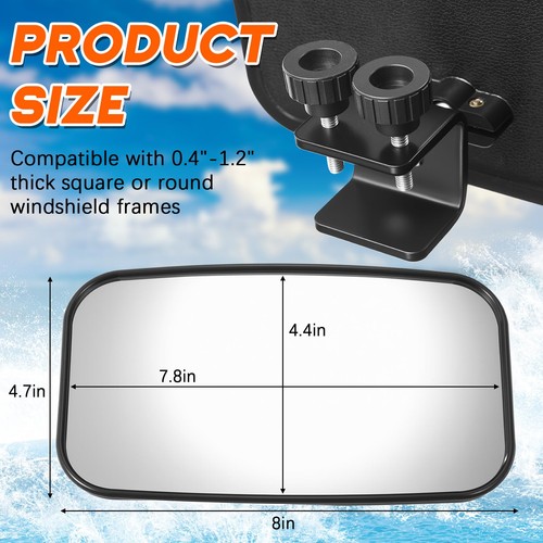 DaisyInner Boat Rear View Mirror, Universal Marine Mirror Accessories Large B... - Picture 2 of 6
