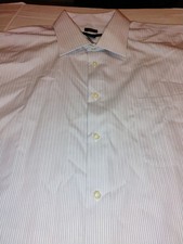 Men's Lavender Striped Pronto Uomo Long Slv Dress Shirt French Cuff Sz 18/35