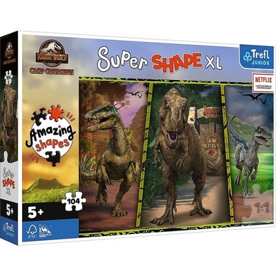 Puzzle Super Shapes XL 104 Teile Dinosaurier Jurassic World Kinder 5+ Neu