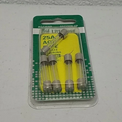 AGC25BP Littelfuse 25A AGC Fuses | 5 Pack | Fast-Acting Glass Tube - Image 3 of 4