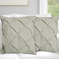 Hotel Quality Pinch Pleated Pintuck Euro Pillow Shams Set of 2 - Hypoallergen...
