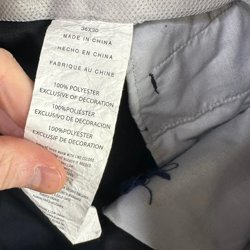 Pantalones de golf Callaway para hombre 36X30 negros chinos delanteros planos bolsillo recto atléticos Foto 4 de 4