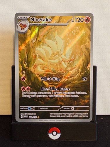 Pokémon TCG Card Ninetales 199/197 Obsidian Flames Illustration Rare 