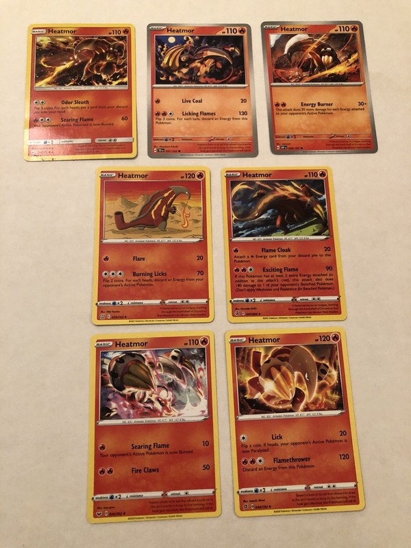 Lot Of 7 Heatmor Pokemon Cards