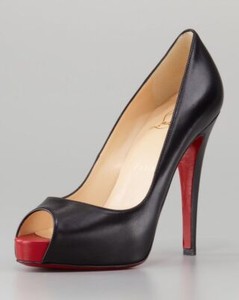 100% AUTH NEW WOMEN LOUBOUTIN VERY PRIVE 120 BLACK RED TOE HEELS/PUMPS US 11.5