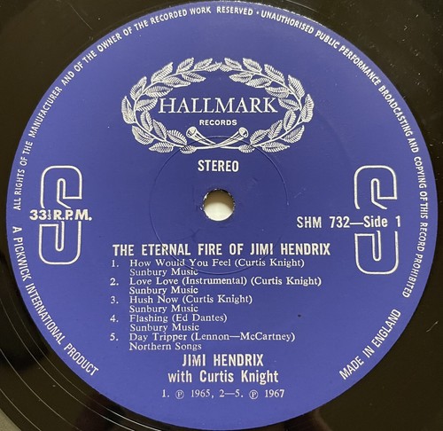 The Eternal Fire Of Jimi Hendrix Vinyl Record 12” 33 RPM SHM 732 Hallmark 1971 - Picture 20 of 24