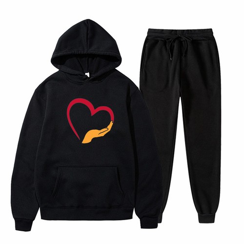 New Women's Solid-Color Printed Long-Sleeved Hoodie and Sweatpants 2-Piece Set - Picture 42 of 47