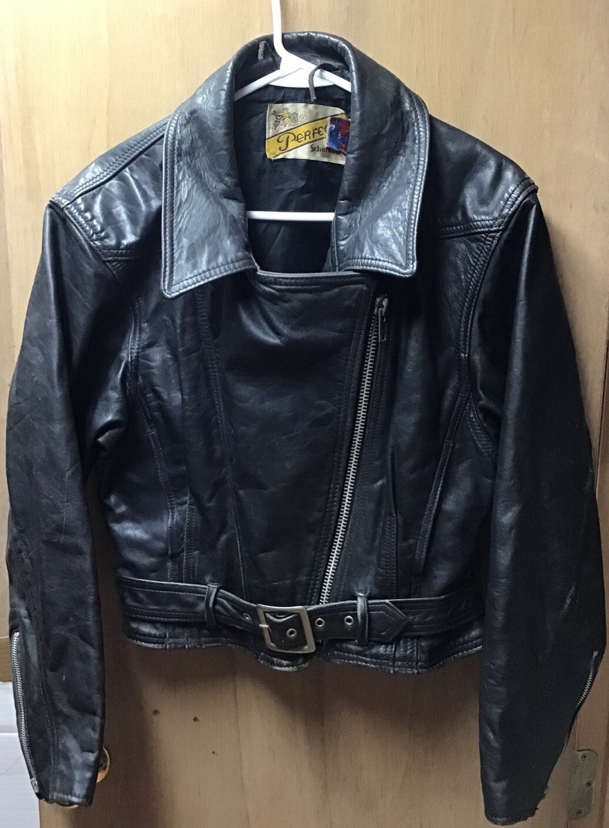 Schott NYC Perfecto Leather Biker Jacket Womens 12 USA 70’s Motorcycle 120W  Rare