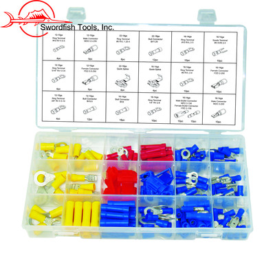 Swordfish 71090 - 160pc Electrical Wire Terminal Connector Assortment