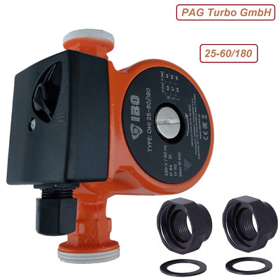 Umwälzpumpe Heizungspumpe IBO 25-60/180 Pumpe Warmwasser Heizung + Verschraubung