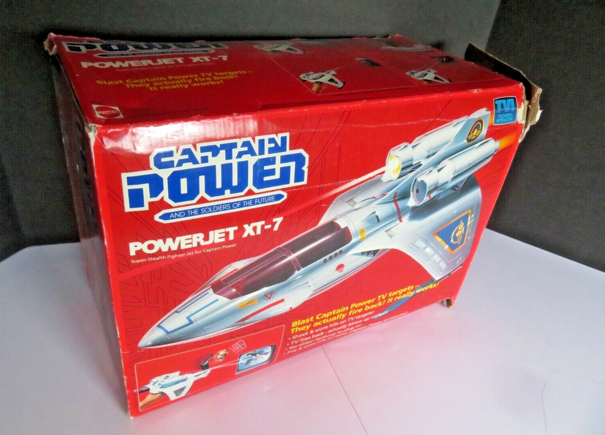 1987 Vintage Captain Power XT-7 Stealth Fighter With VHS Tapes