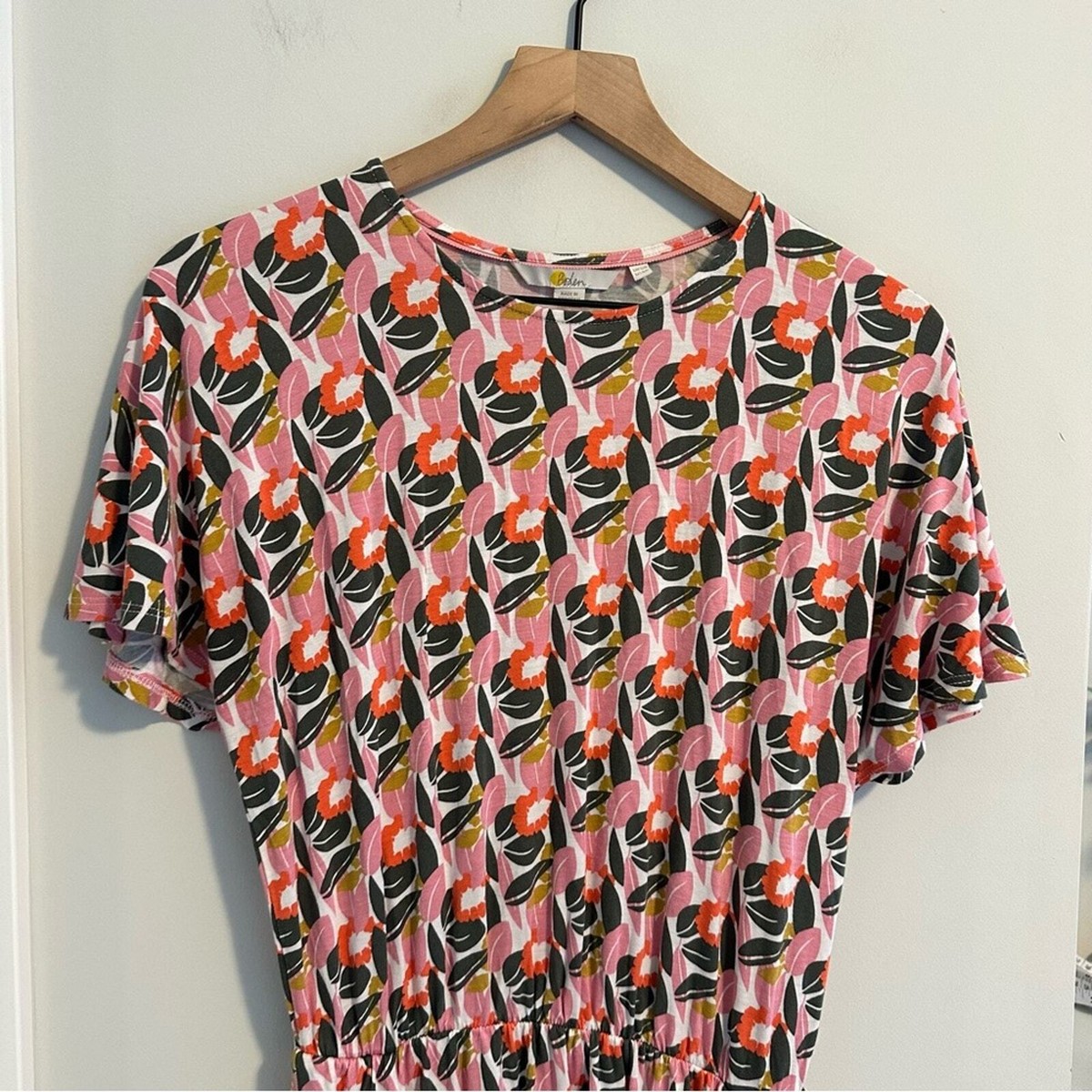 Boden Flutter Sleeve Floral Mini Jersey Dress 8R | eBay