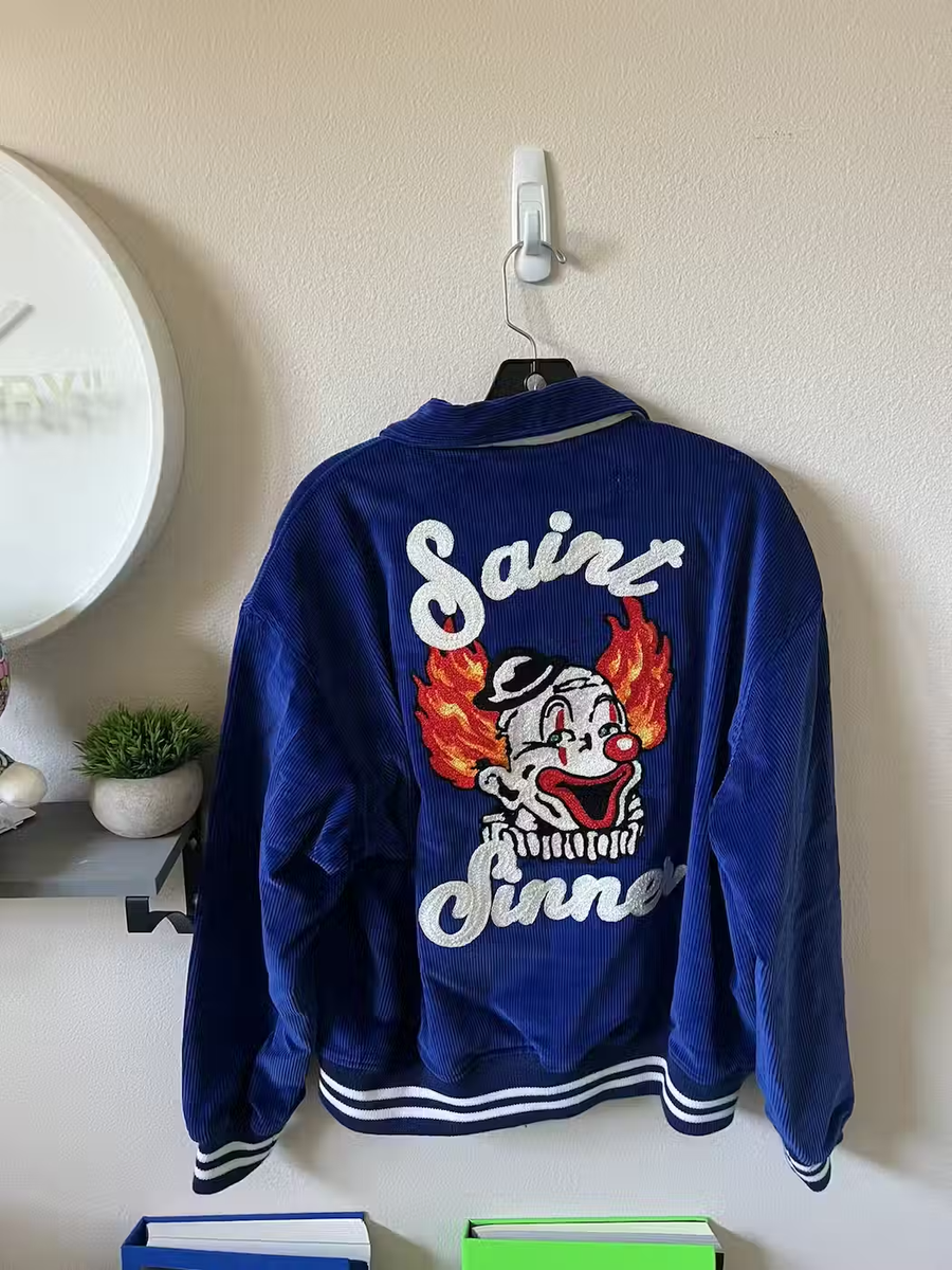 Saint Mxxxxxx Sinner Corduroy Clown Embroidered Jacket | eBay
