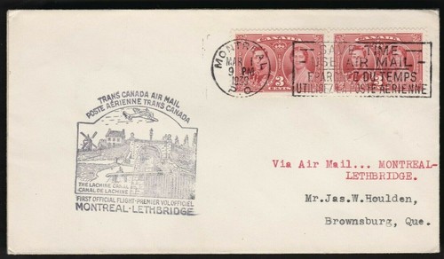 FFC MONTREAL TO LETHBRIDGE 1939 (AAMC301y) (K912)