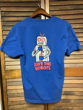 Radiant Pig Save The Robots Shirt Mens Medium Blue Craft Beer