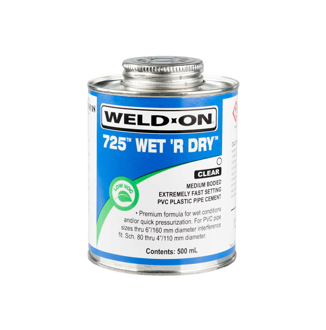 500ml WELD ON WET & DRY 725 SWIMMING POOL PVC-U PLASTIC PIPE CEMENT