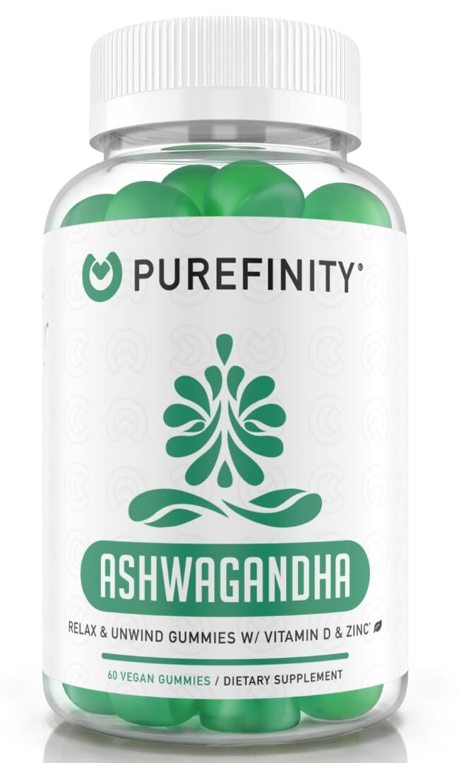 Ashwagandha Gummies with Vitamin D & Zinc – Ashwagandha Supplement Gummies fo...