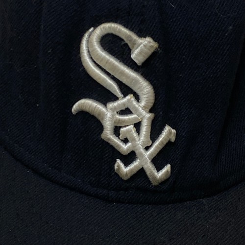Vintage New Era Chicago White Sox Hat Fitted 6 7/8 Black White MLB Baseball USA - Picture 2 of 9