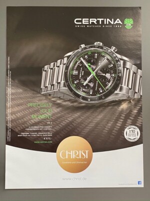 Certina DS-2 Precidrive Chronograph Christ 2014 Watch Ad Werbung Reklame