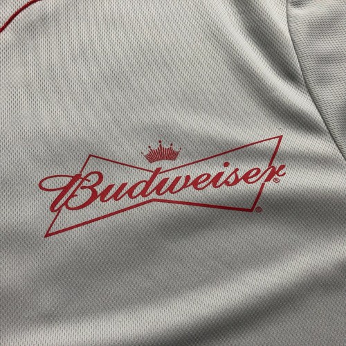 Official BUDWEISER Anheuser Bush Baseball Button Spellout Jersey #76 XLARGE Men - Picture 3 of 10