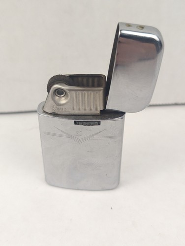 Ronson Varaflame Windlite Chrome Ribbed Gas Lighter Vintage - Bild 6 von 11