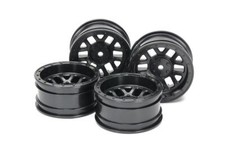Tamiya 51686 CC-02 12-Spoke Wheels (26mm Width, Offset +6) (Black) 4 Pcs. (CC01)