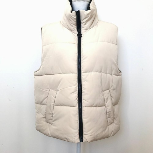 NWT TopShop Cream Zip Up Puffer Vest 