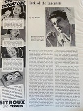 Burt Lancaster, Three Page Vintage Clipping