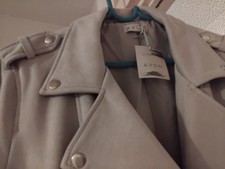 Luxurious Softest Material Feeling New With Tags Biker Stone Pale Grey Jacket 14