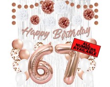 Rose Gold 67th Birthday Decorations for Girls - 40" Number Balloons  More