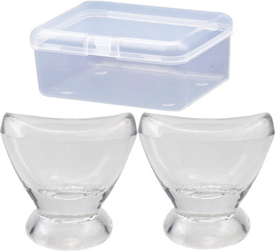   2Pcs Transparent Glass Eye Wash Cup for Eye Rinse,Cleansing with Storage Conta