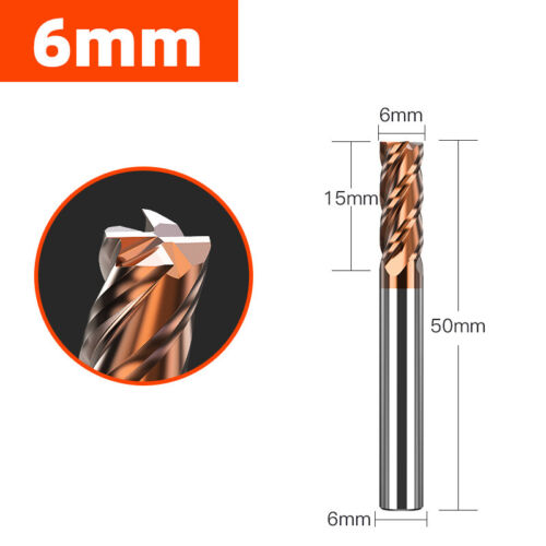 4 Flutes Hrc55 Carbide End Mill Tungsten CNC Router Bit Milling Cut Metal TiSin - Picture 15 of 29