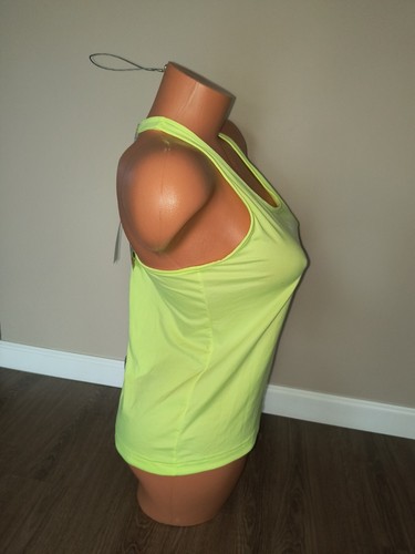 Adidas 3 Stripe T Back Graphics Tank Top Athletic Neon Yellow Size XS NWT - Picture 4 of 4