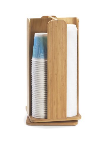 Cal-Mil 378-60 Bamboo Revolving Cup/Lid Organizer
