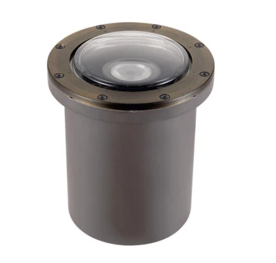 KICHLER LIGHTING Kichler InGround Well Light, 60 deg Wide Flood, 3000K, 3 Lumen Outputs, Brass