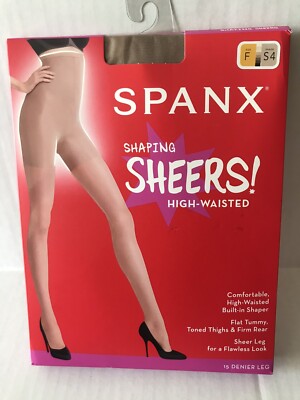 WOMEN'S SPANX SHAPING SHEERS HIGH WAISTED SIZE F SHADE S4 BUILT IN